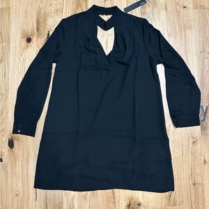 Krisa Black Dress Double Lined Long Sleeves